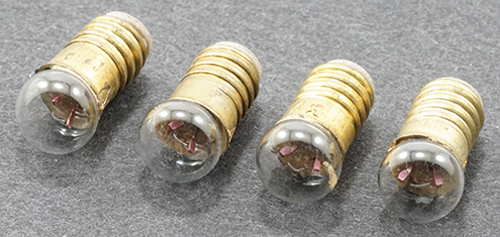Dollhouse Miniature 3V Round Screw Bulbs, 4/Pk